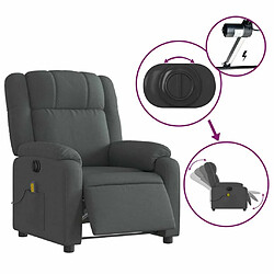 Maison Chic Fauteuil Relax pour salon, Fauteuil inclinable de massage électrique gris foncé tissu -GKD73199 pas cher