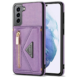 Coque en TPU + PU N.BEKUS avec béquille et sangle violet pour votre Samsung Galaxy S22 5G