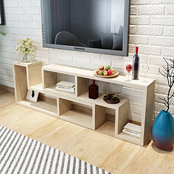 Maison Chic Meuble TV scandinave double en forme de L - Banc TV pour salon Chêne -MN16487