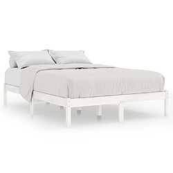 vidaXL Cadre de lit sans matelas blanc bois massif 140x200 cm