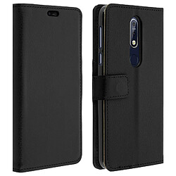 Avizar Housse Nokia 7.1 Etui Portefeuille Coque Gel Support Vidéo Noire