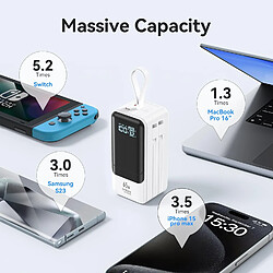 Acheter SANAG Batterie Externe Usb C 65W, Power Bank Charge Rapide, Chargeur Externe Batterie Ordinateur Portable Avec Câbles Intégrés, Voyage Accessoires Pour Iphone 16 15 14 13 12 Pro , Samsung, Macbook, Ipad