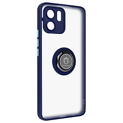 Avizar Coque pour Xiaomi Redmi A1 et A2 Bi-matière Bague Métallique Support Vidéo Bleu