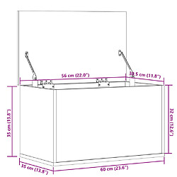 vidaXL Boîte de rangement sonoma gris 60x35x35 cm bois d'ingénierie pas cher