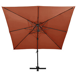 Maison Chic Parasol Jardin | Parasol déporté avec double toit 300x300 cm terre cuite - GKD25431