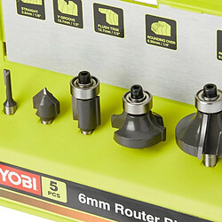 Kit de Perceuses de Fraisage pour le Forage Ryobi RAKRBS5 5 Pièces Ø 6 mm