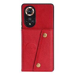 Coque en TPU + PU antichoc avec porte-cartes rouge pour votre Huawei nova 9/Honor 50