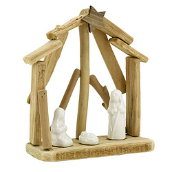 Aubry Gaspard Crèche en bois et céramique.