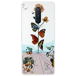 Coque en TPU impression de motifs souple fleur et papillons pour votre OnePlus 8