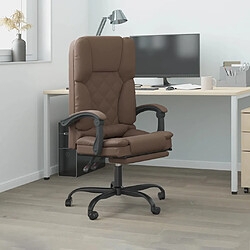 vidaXL Fauteuil de massage inclinable de bureau Marron Similicuir