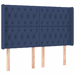 Maison Chic Tête de lit scandinave avec oreilles,meuble de chambre Bleu 163x16x118/128 cm Tissu -MN11729