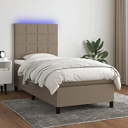 Sommier à lattes,Cadre à lattes de lit et matelas et LED pour Adulte Taupe 100x200cm Tissu -MN67457