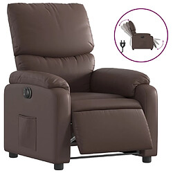 vidaXL Fauteuil inclinable électrique Marron Similicuir