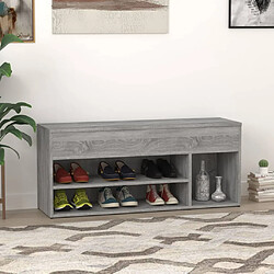 Avis vidaXL Banc à chaussures Sonoma gris 105x30x45 cm Bois d'ingénierie