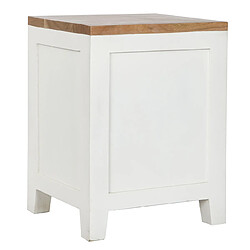 Avis Pegane Table de nuit, table de chevet avec 3 tiroirs en bois coloris blanc, naturel - longueur 45 x profondeur 40 x Hauteur 60 cm