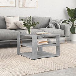 Maison Chic Tabls basse,Table Console pour salon gris béton 59,5x59,5x40 cm bois d'ingénierie -MN44725