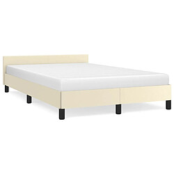 Maison Chic Lit adulte - Cadre Structure de lit avec tête de lit Contemporain Crème 120x200 cm Similicuir -MN73907