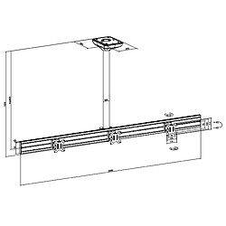 Kimex Support plafond menu board pour 2 écrans TV 32'' - Hauteur 100 cm