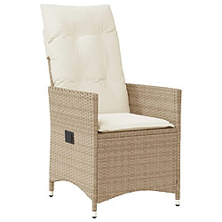 Avis vidaXL Ensemble de bistro 3 pcs avec coussins beige résine tressée