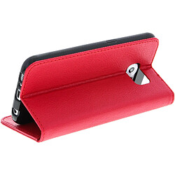 Avizar Housse Etui Folio Portefeuille pour Samsung Galaxy S6 - Rouge pas cher