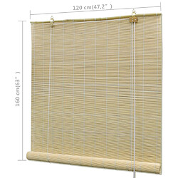 vidaXL Store à rouleau bambou naturel 120x160 cm pas cher