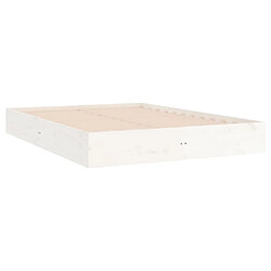 Avis vidaXL Cadre de lit sans matelas blanc bois massif 200x200 cm