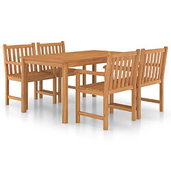 Salle à manger de jardin 5 pcs,Table et chaise à dîner Bois de teck solide -MN70002