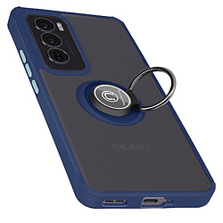 Avizar Coque pour Oppo Reno 12 Bague Métallique Support Vidéo Bleu Nuit