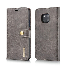 Wewoo Housse Coque Etui en cuir Crazy Horse Texture Flip détachable magnétique pour HuMate 20 Pro, avec support et fentes pour cartes porte-monnaie (Gris)