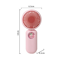 Avis (Rose) Mini Ventilateur Rechargeable Usb de Poche Design de Dessin Animé Mignon Pliable Portable