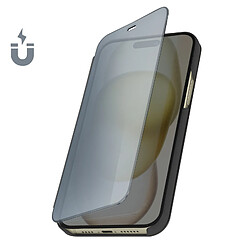 Avizar Étui Clear View pour iPhone 15 Plus Clapet Miroir Fonction Support Noir pas cher