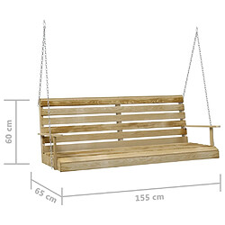 vidaXL Balancelle Bois de pin imprégné 155x65x60 cm pas cher