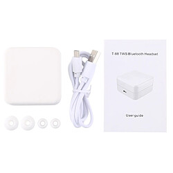 Wewoo Écouteurs stéréo Bluetooth V5.0 Wirelrss avec chargeur magnétique (Blanc) pas cher