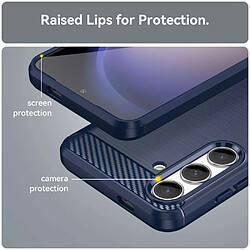 Avis Htdmobiles Coque pour Samsung Galaxy S24 5G - housse etui silicone gel carbone + verre trempe - BLEU FONCE