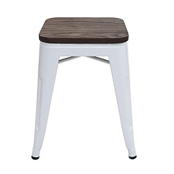 Acheter Mendler 4x Tabouret HWC-A73, avec siège en bois, métal, style industriel, empilable ~ blanc