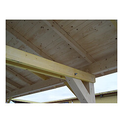 Carport double pente avec couverture bardeau bitumé en rouleau 3.00 x 3.62 m - ka3550bm - HABRITA