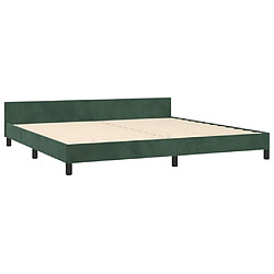 Maison Chic Cadre/structure de lit avec tête de lit pour adulte - Lit Moderne Chambre Vert foncé 200x200 cm Velours -MN23263 pas cher