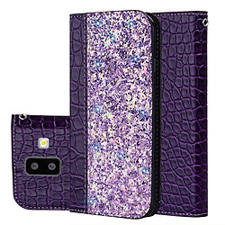 Wewoo Etui à rabat horizontal en cuir texturé avec texture paillettée pour Galaxy J6 +, avec fentes pour cartes et support