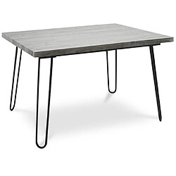 ICONIK INTERIOR Table de salle à manger Hairpin 120x90 - Bois et métal Gris