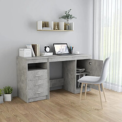 Avis Maison Chic Bureau,Table de travail pour chambre Gris béton 140x50x76 cm Aggloméré -GKD40767