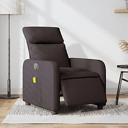 Maison Chic Fauteuil Relax pour salon, Fauteuil de massage inclinable électrique Marron foncé Tissu -GKD12759