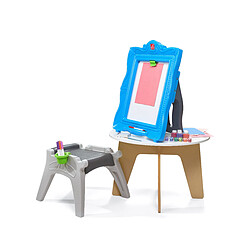 Step2 Masterpiece Easel Chevalet avec Tabouret pour enfants | Table de Créativité en plastique avec boîtes de rangement | Tableau de peinture Enfant