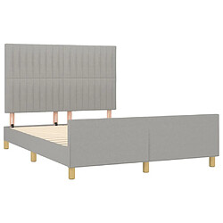 Acheter Maison Chic Lit adulte - Cadre Structure de lit avec tête de lit Contemporain Gris clair 140x190 cm Tissu -MN55902