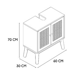 Avis The Home Deco Factory Meuble sous vasque 2 portes Bali en cannage - Marron