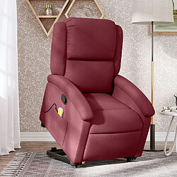 vidaXL Fauteuil inclinable de massage Rouge bordeaux Tissu