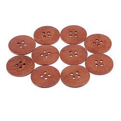 Bouton en bois plat 10 pièces à coudre Vêtements Accessoires 50mm Light Coffee pas cher