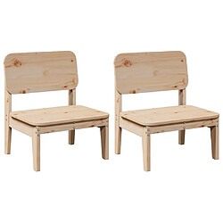 vidaXL Chaises de jardin lot de 2 60x52,5x72 cm bois massif de pin