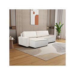 Palozi Sofa Canapé d'angle convertible et reversible en velours côtelé Montaigne - 3 places - Beige