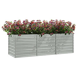 Avis vidaXL Lit surélevé de jardin 240x80x77 cm Acier galvanisé Argenté