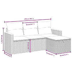 Avis Maison Chic Ensemble de 4 Tables et chaises d'extérieur avec coussins,Salon de jardin gris résine tressée -GKD247761